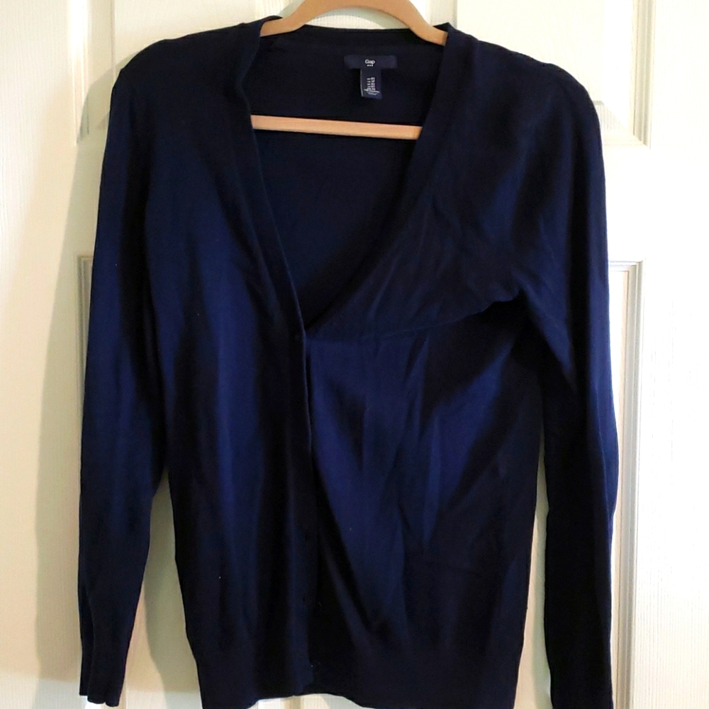 Gap xs navy blue button up cardigan